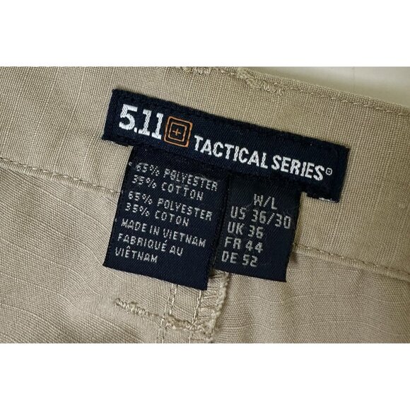 5.11 TACTICAL Men’s Cargo COTTON Ripstop Pants Utility Khaki Tan 36x30 - Picture 3 of 7